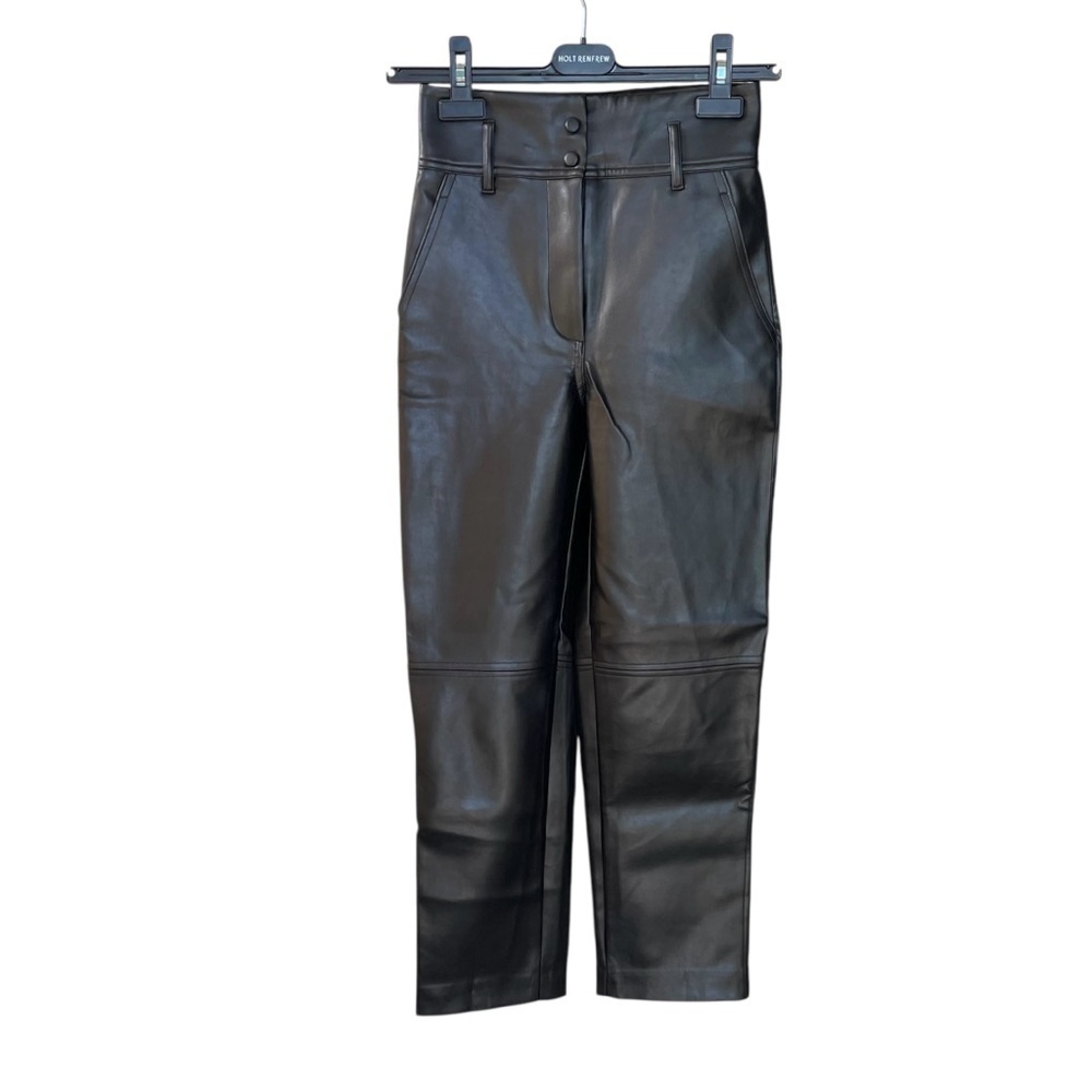 Aritzia Wilfred Black High Waisted Cropped Faux Leather Pants 00